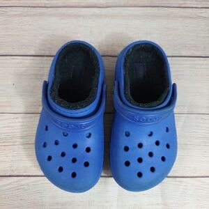 CROCS Toddler Kids Blue Lined Clogs Size 11
